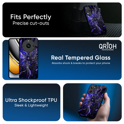 Techno Color Pattern Glass Case For Realme 16 Pro Plus 5G
