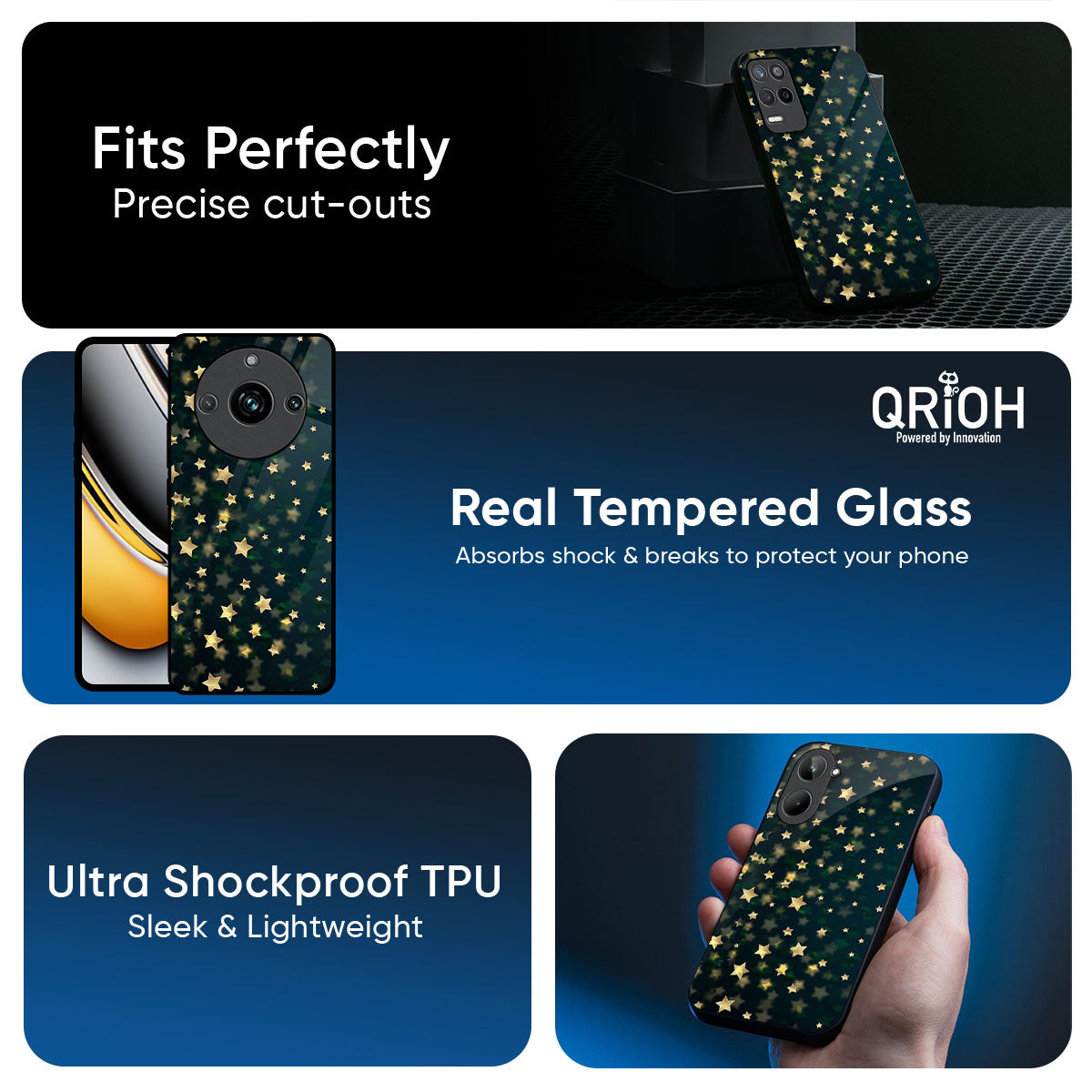Dazzling Stars Glass Case For Realme C85 5G