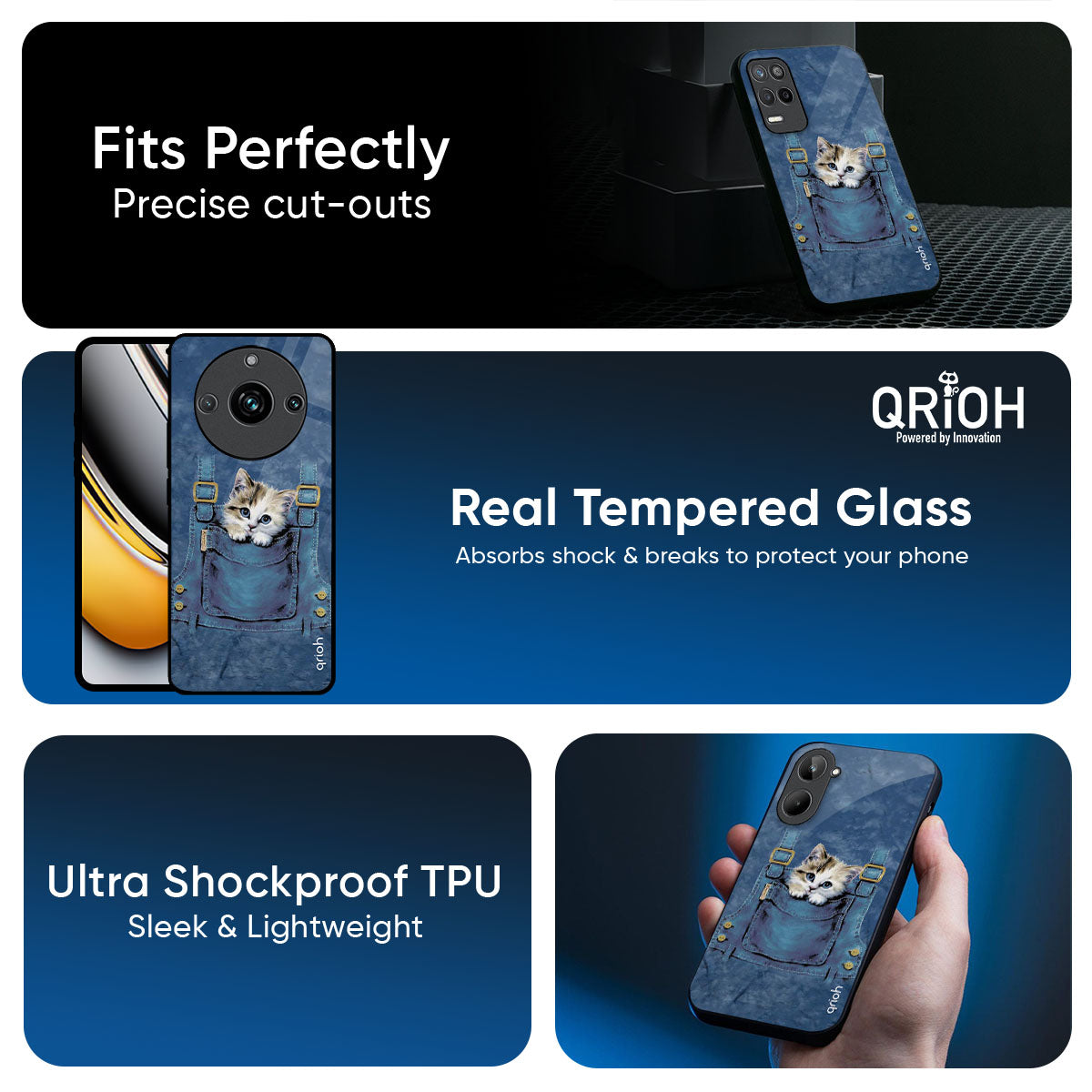 Kitty In Pocket Glass Case For Realme Narzo 70x 5G