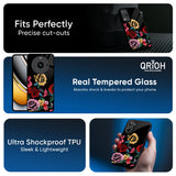 Floral Decorative Glass Case For Realme 15x 5G