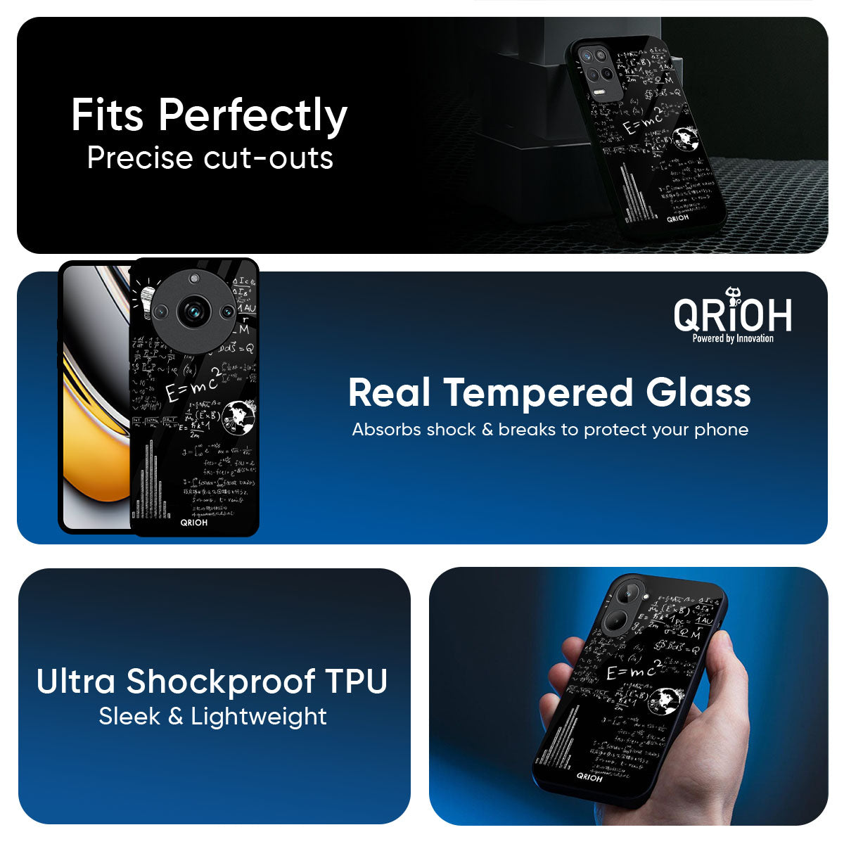 Funny Math Glass Case for Realme C65 5G