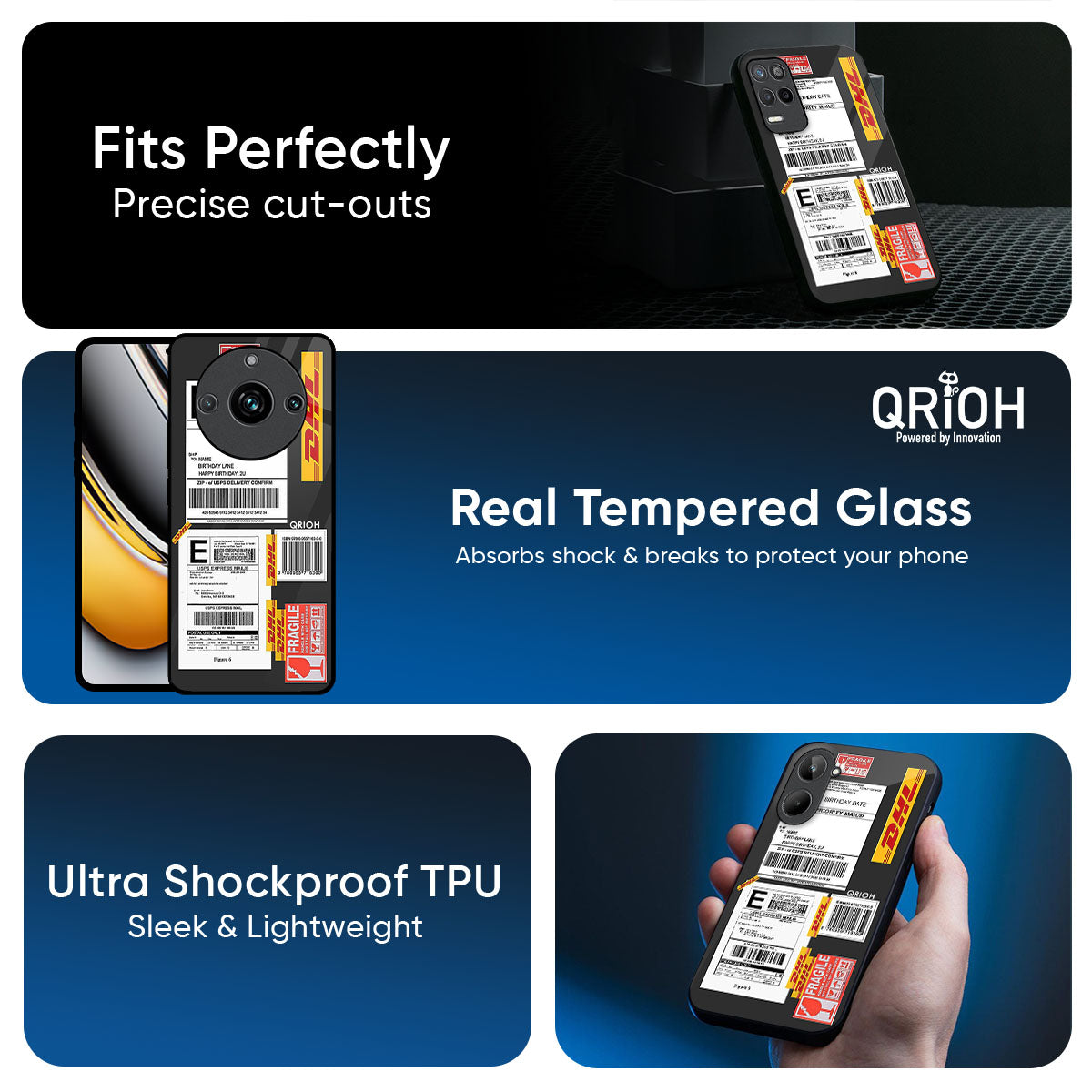 Cool Barcode Label Glass Case For Realme C85 5G