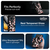 Black Cherry Blossom Glass Case for Realme 14 5G