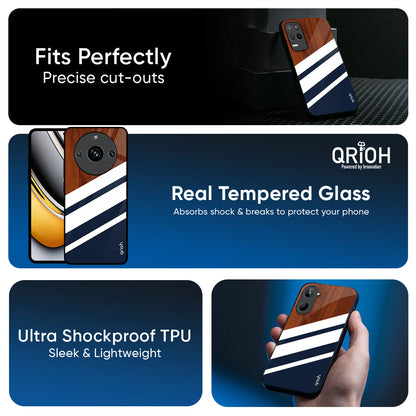 Bold Stripes Glass Case for Realme 12X 5G