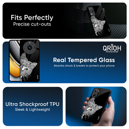 Kitten Mandala Glass Case for Realme 14 Pro 5G