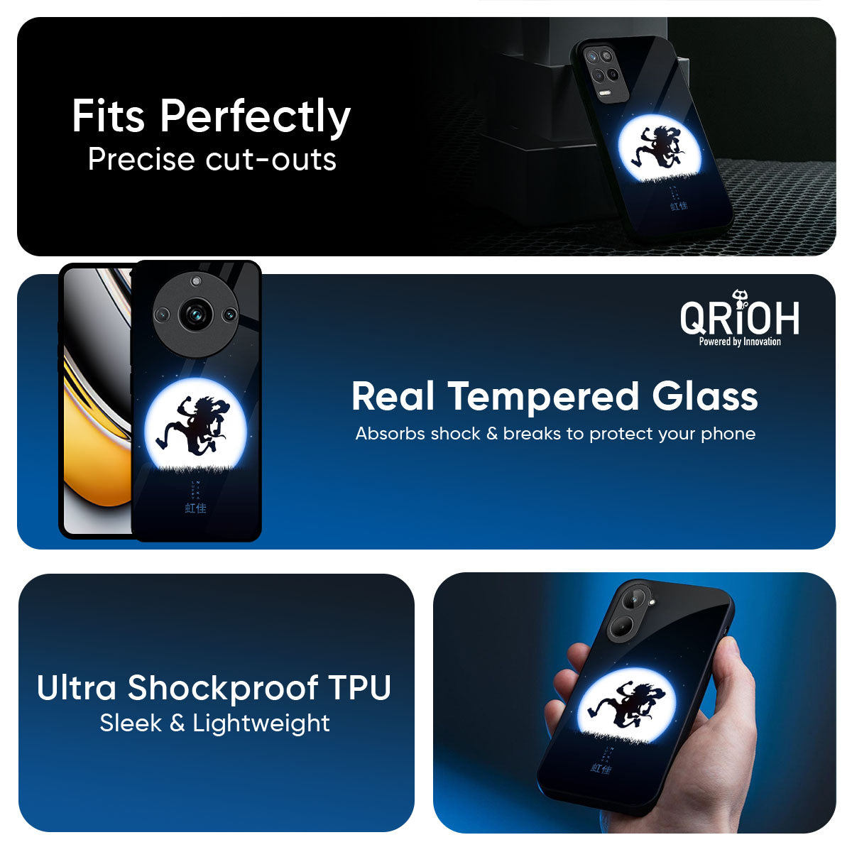 Luffy Nika Glass Case for Realme 14 Pro 5G