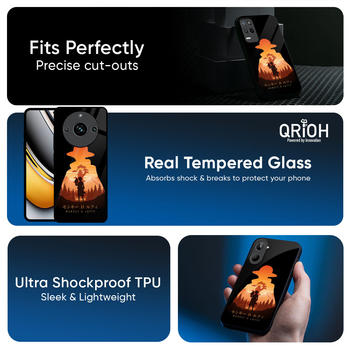 Luffy One Piece Glass Case for Realme 14 Pro 5G