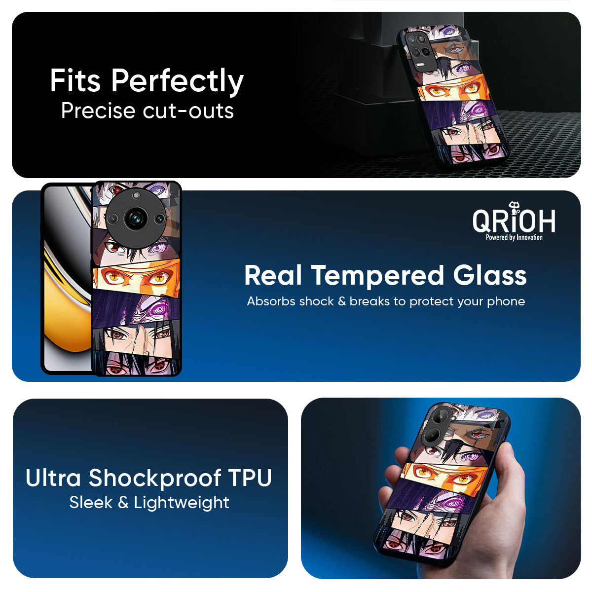 Anime Eyes Glass Case for Realme 16 Pro 5G