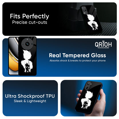 Monochrome Goku Glass Case for Realme 12X 5G