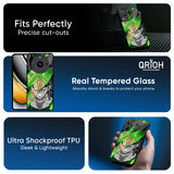 Anime Green Splash Glass Case for Realme 14 5G