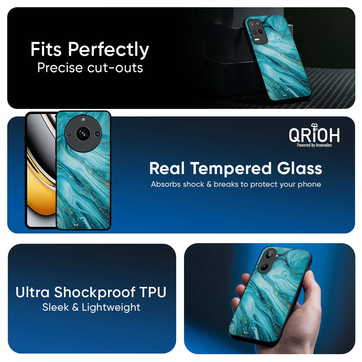 Ocean Marble Glass Case for Realme 14 Pro 5G