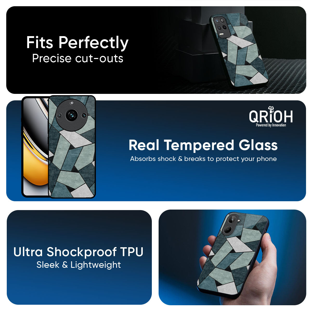 Abstact Tiles Glass Case for Realme 14 Pro 5G