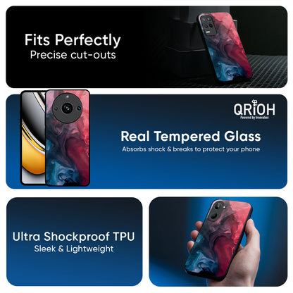 Blue & Red Smoke Glass Case for Realme 16 Pro 5G