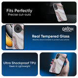 Pink & Gold Gllitter Marble Glass Case for Realme C85 5G