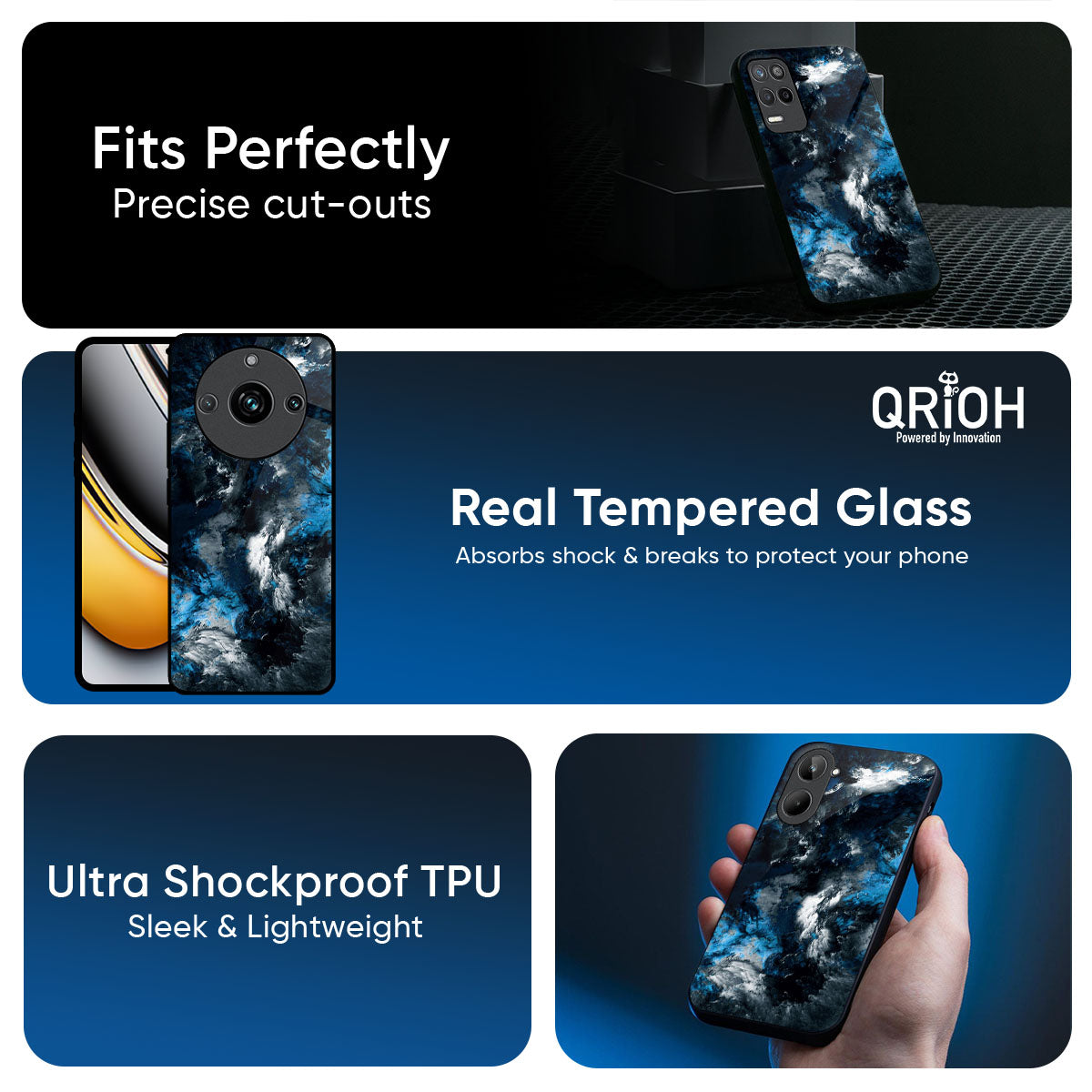 Cloudy Dust Glass Case for Realme 14 Pro 5G