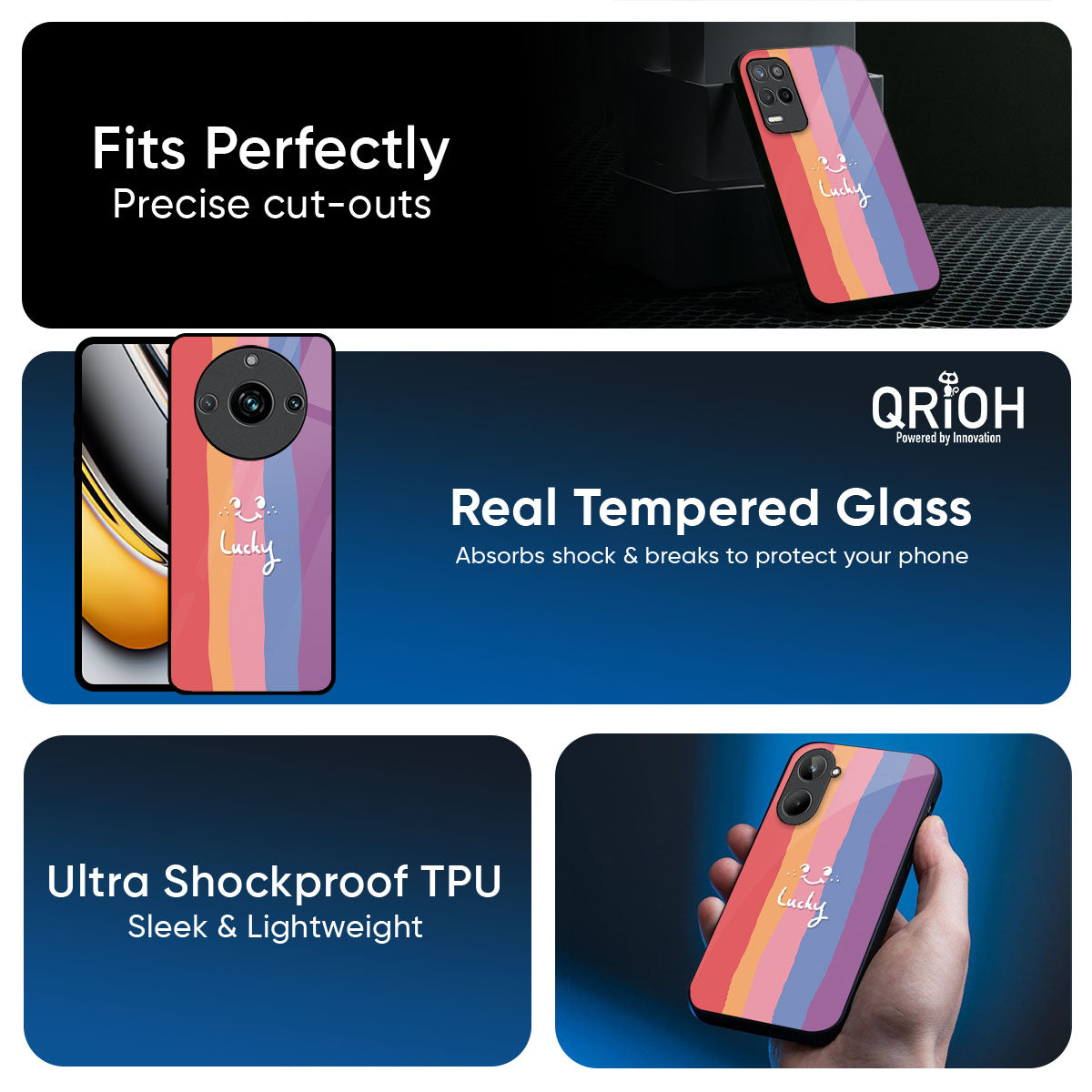 Lucky Abstract Glass Case for Realme 15 Pro 5G