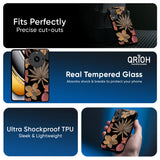 Lines Pattern Flowers Glass Case for Realme 16 5G