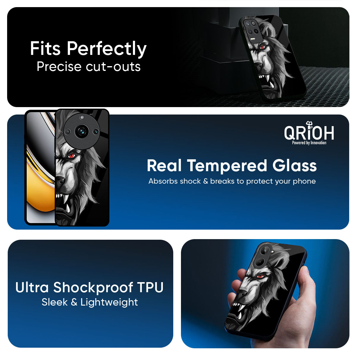 Wild Lion Glass Case for Realme 14 Pro 5G