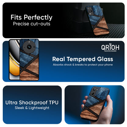 Wooden Tiles Glass Case for Realme C85 5G