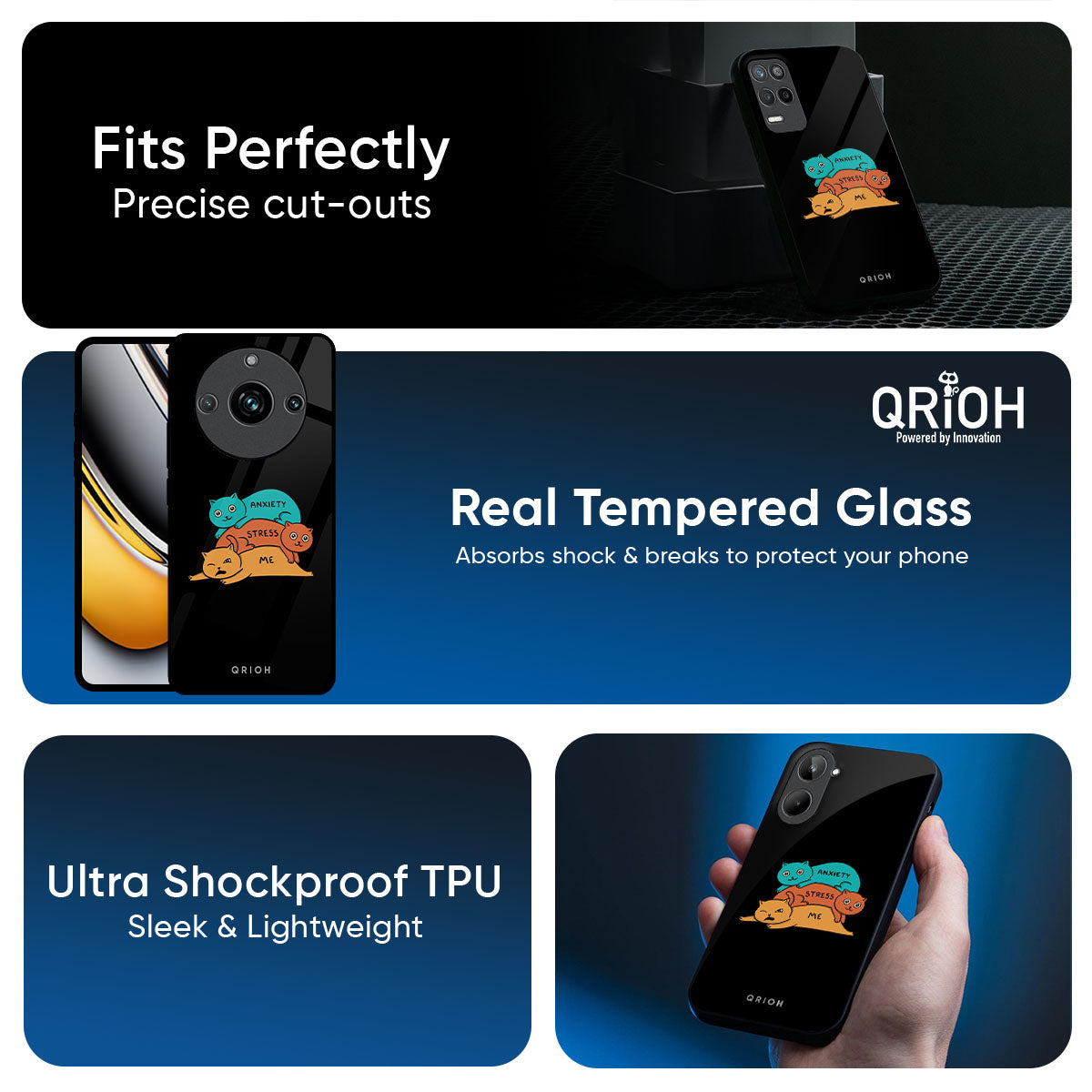 Anxiety Stress Glass Case for Realme 15x 5G