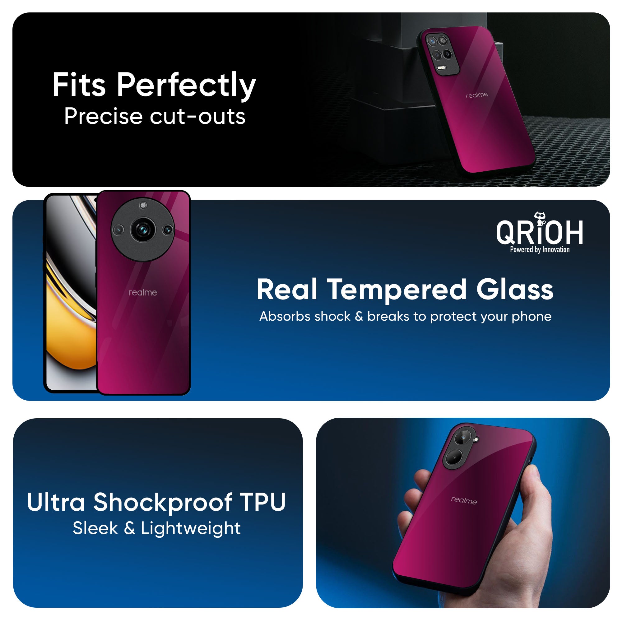 Pink Burst Glass Case for Realme C65 5G