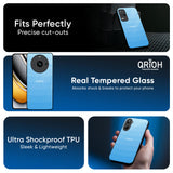 Wavy Blue Pattern Glass Case for Realme 14 5G
