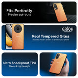 Orange Curve Pattern Glass Case for Realme Narzo 80 Lite 5G
