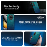 Green Triangle Pattern Glass Case for Realme C65 5G