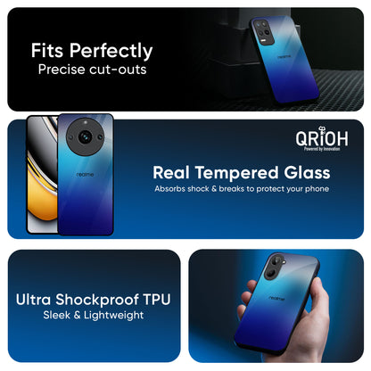 Blue Rhombus Pattern Glass Case for Realme 16 Pro 5G