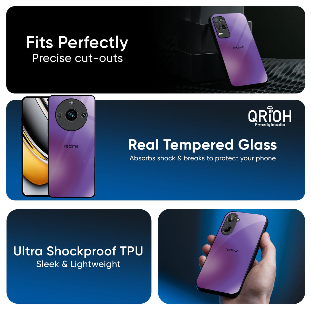 Ultraviolet Gradient Glass Case for Realme 15T 5G