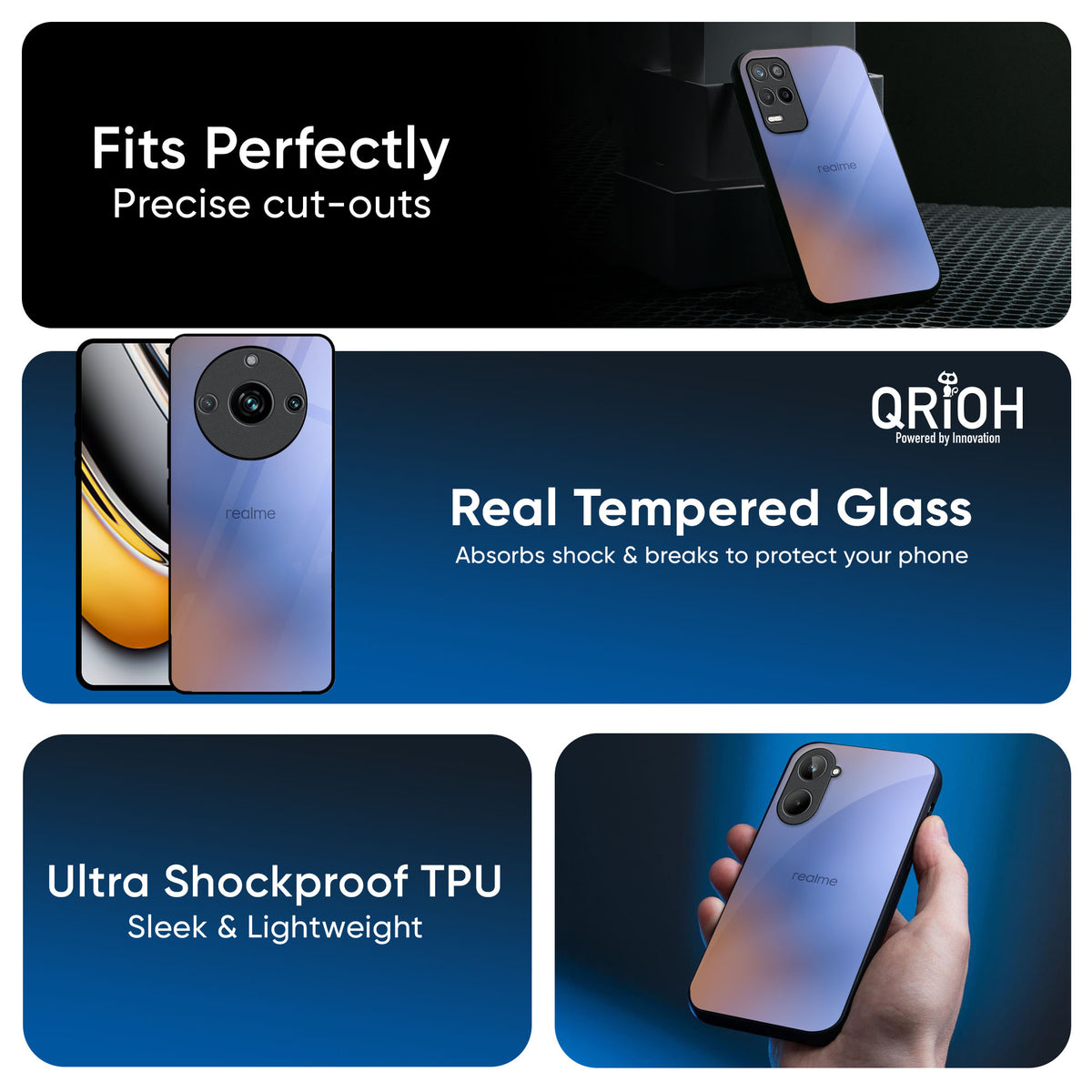 Blue Aura Glass Case for Realme C85 5G