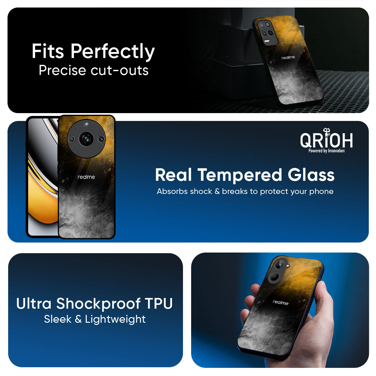 Gold Gradient Glass Case for Realme 15 5G