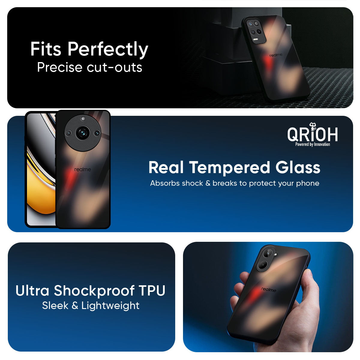 Dark Gradient Glass Case for Realme 15 5G