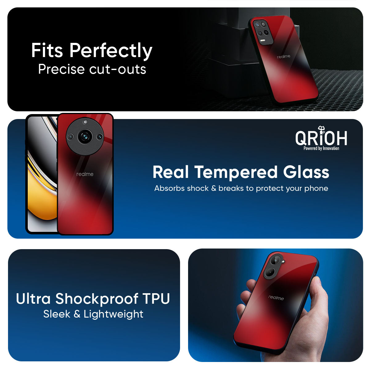 Red Garnet Glass Case for Realme 15 Pro 5G
