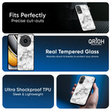 Satin White Marble Glass Case for Realme 14 5G