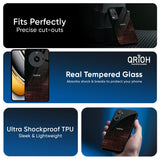 Wooden Mat Glass Case for Realme 14 5G