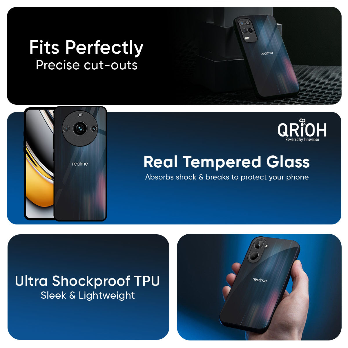 Dark Aesthetic Glass Case for Realme Narzo 70x 5G