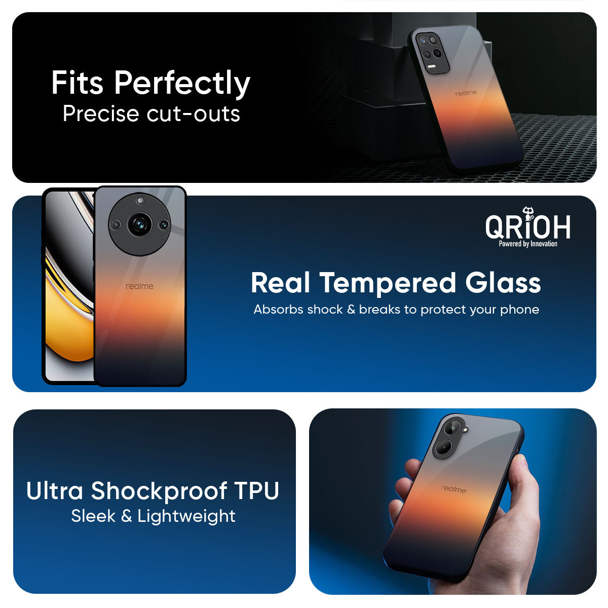 Aesthetic Orange Glass Case for Realme 15 5G