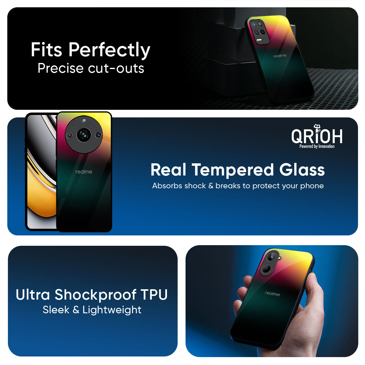 Sunland Gradient Glass Case for Realme Narzo 70x 5G