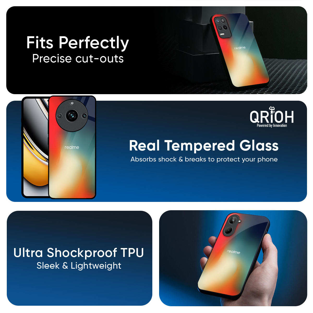 Tri Light Glass Case for Realme 14 5G