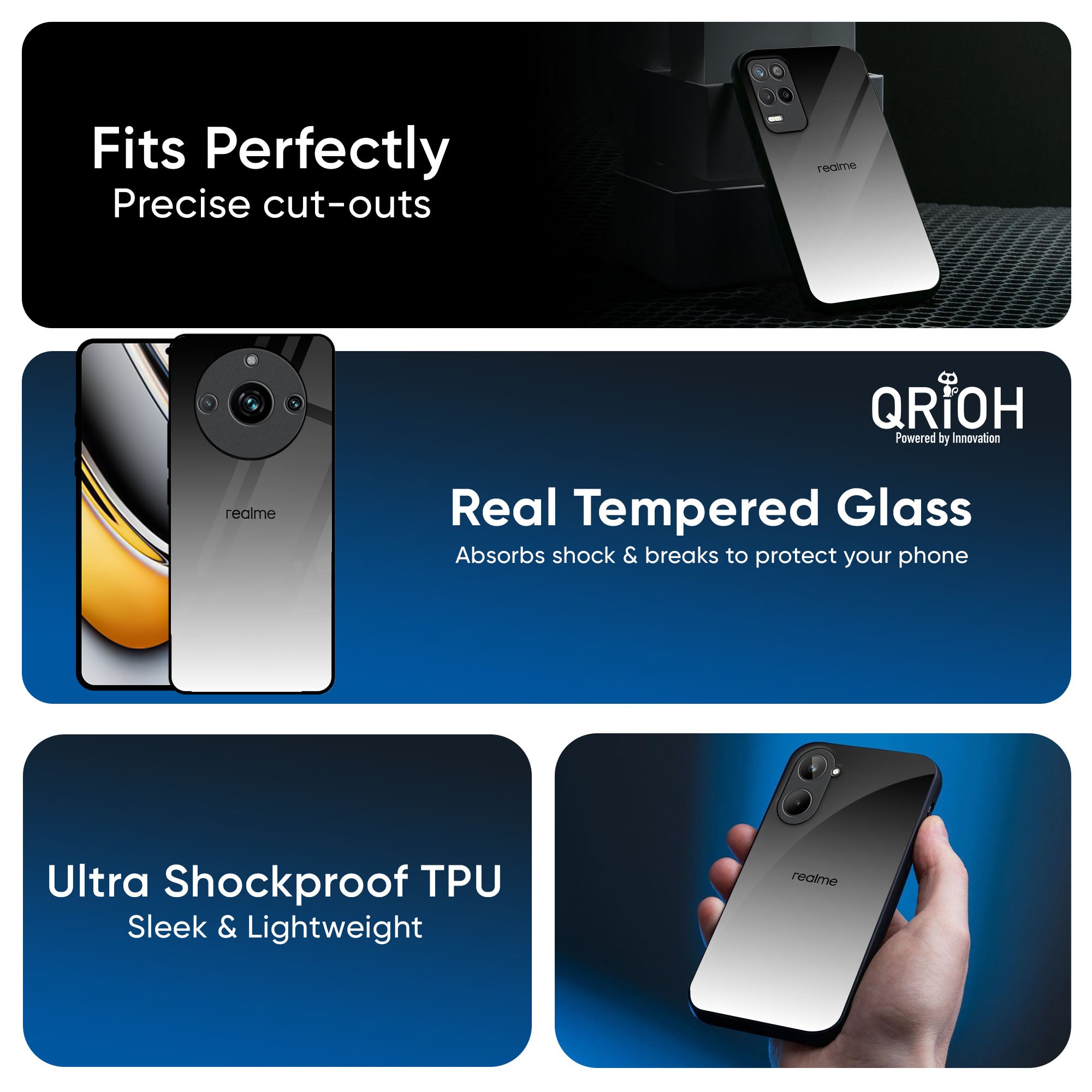 Zebra Gradient Glass Case for Realme 12X 5G