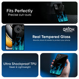 Teal Flames Glass Case for Realme C85 5G