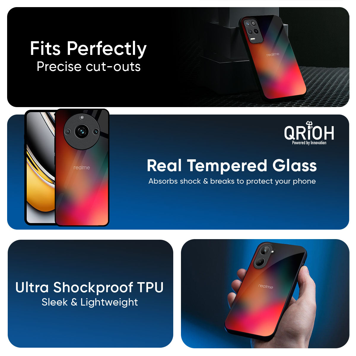 Playful Gradient Glass Case for Realme 14 5G