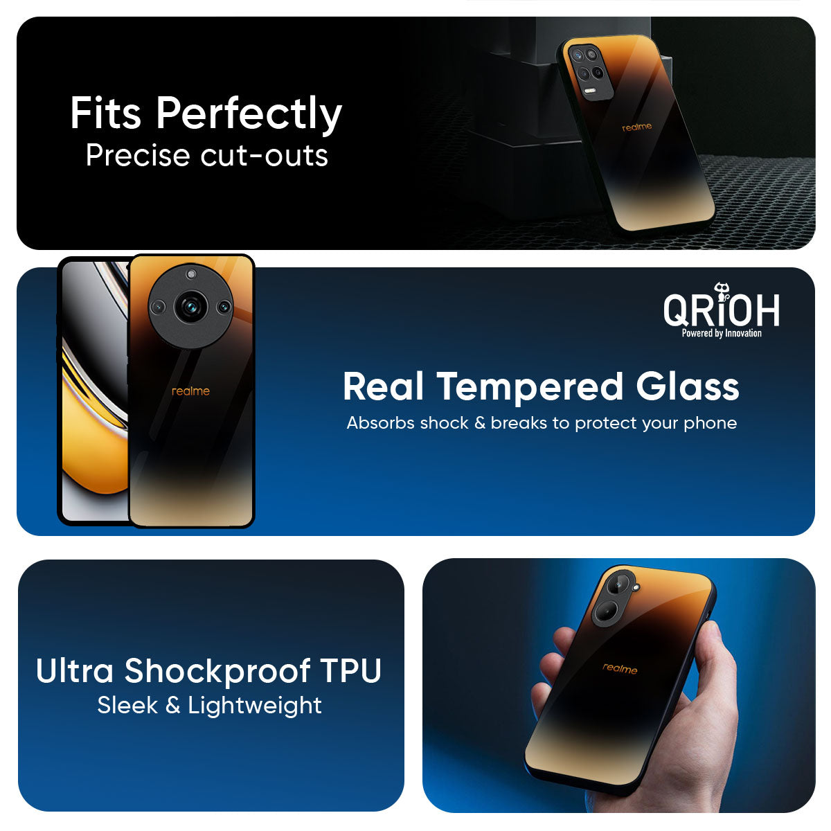 Grainy Yellow Glass Case for Realme P3 5G