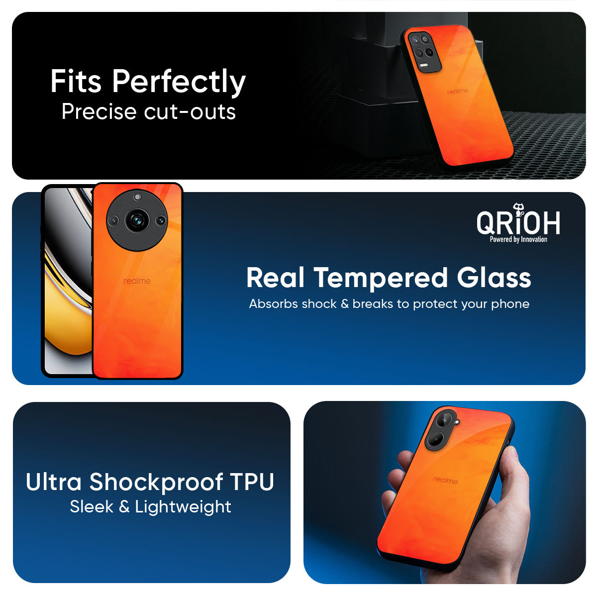 Tangy Orange Glass Case for Realme P4x 5G
