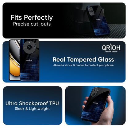 Blue Scratch Glass Case for Realme P4x 5G