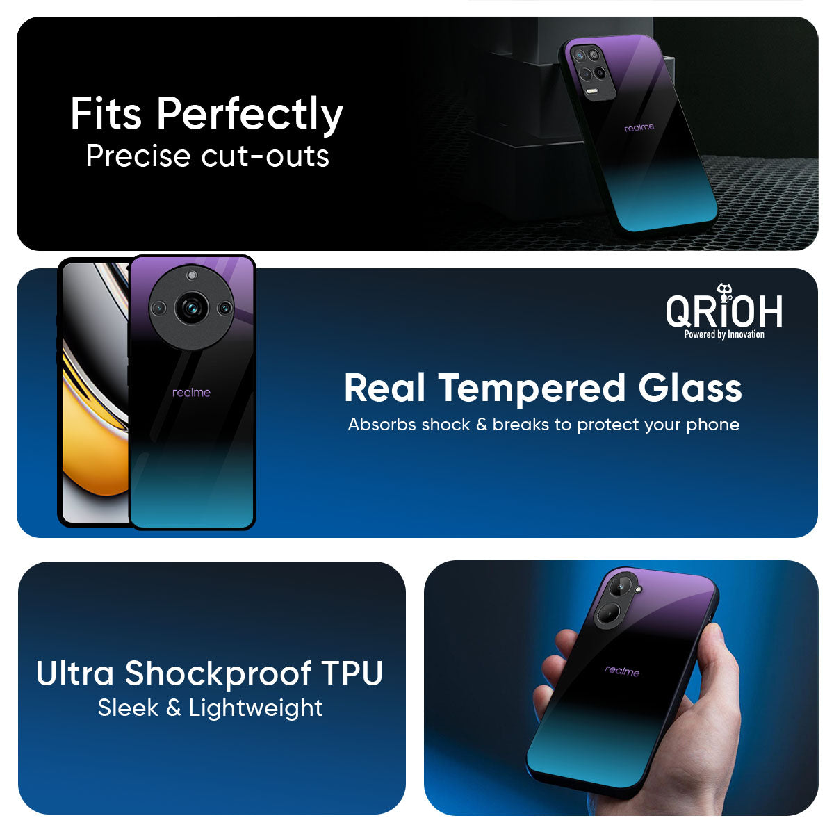 Purplemarine Glass Case for Realme P4x 5G
