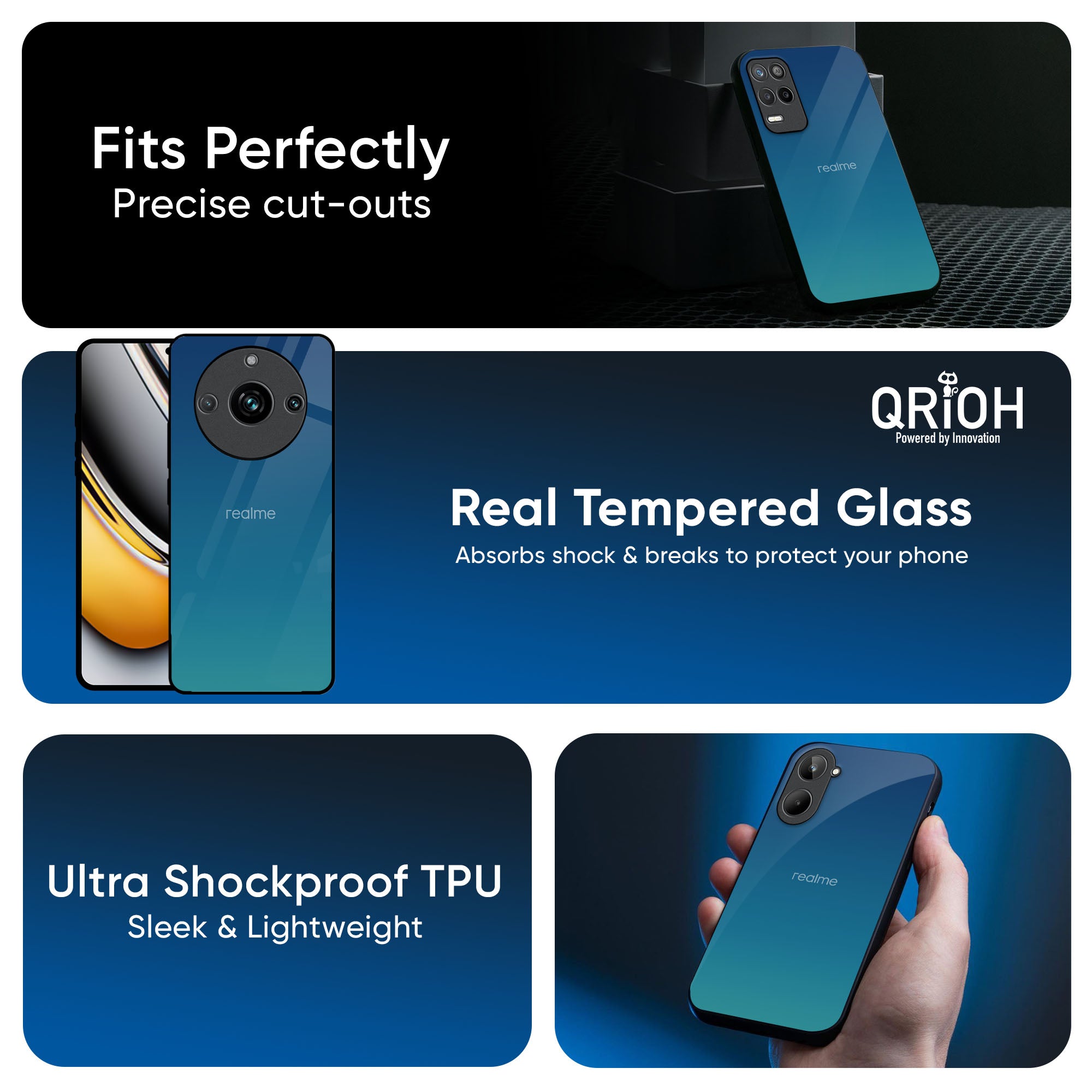 Celestial Blue Glass Case For Realme 16 Pro Plus 5G