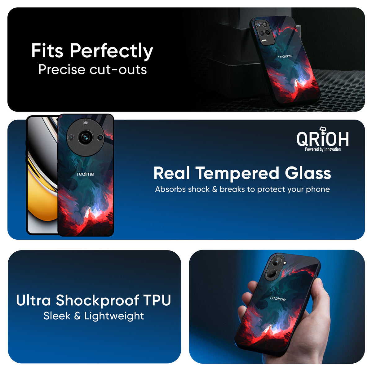 Brush Art Glass Case For Realme C85 5G