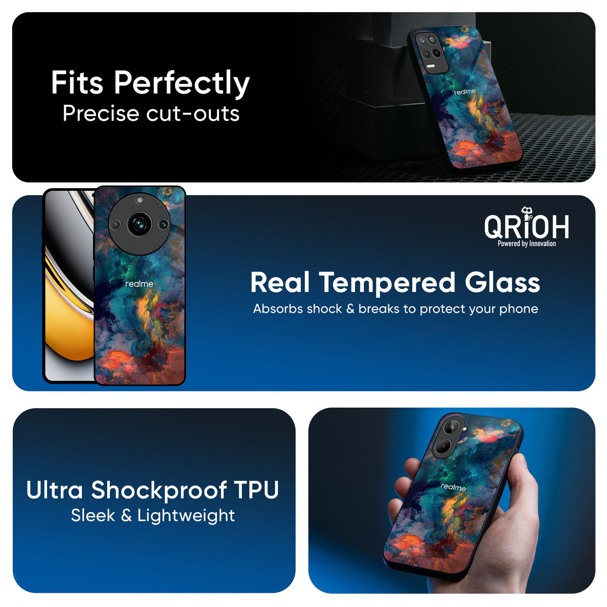 Colored Storm Glass Case for Realme 16 5G